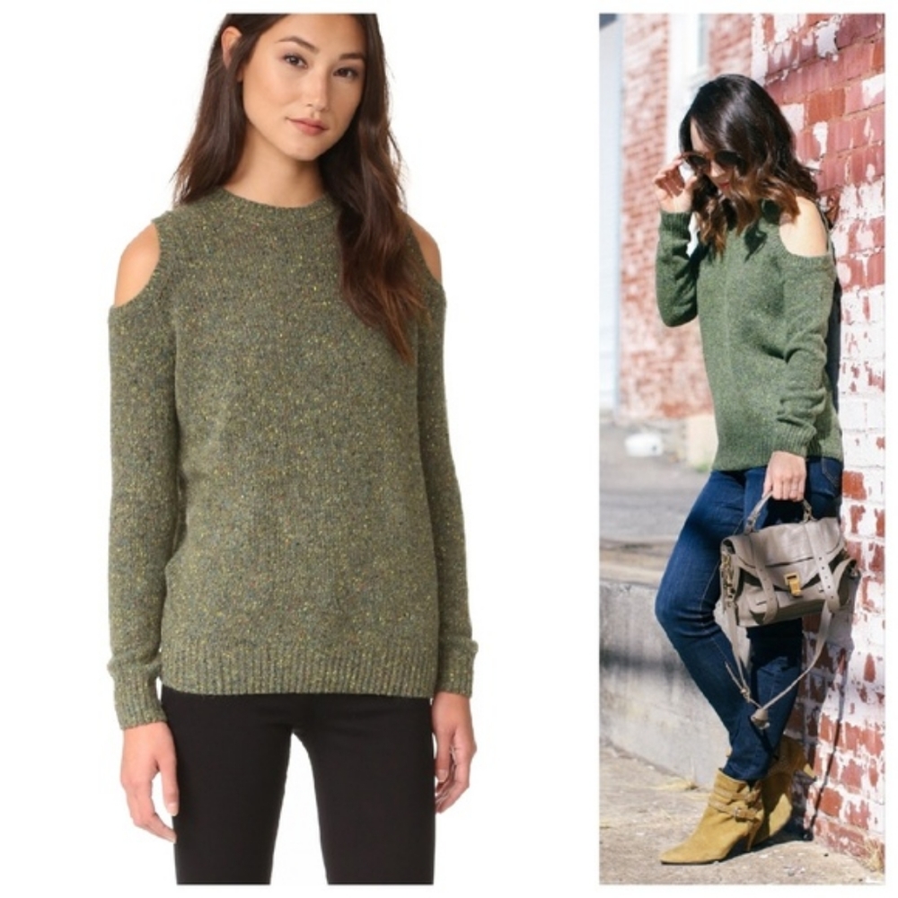 Rebecca minkoff page cold shoulder sweater, green